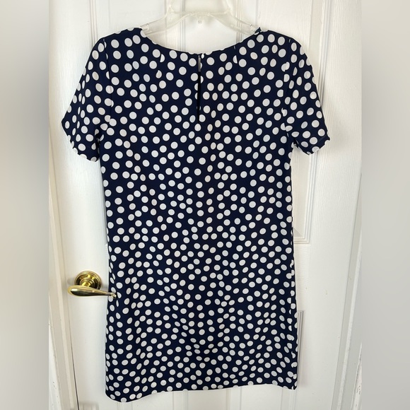 J. Crew Gallery Shift dress, navy blue with white polka dots, size 4 - Picture 2 of 10